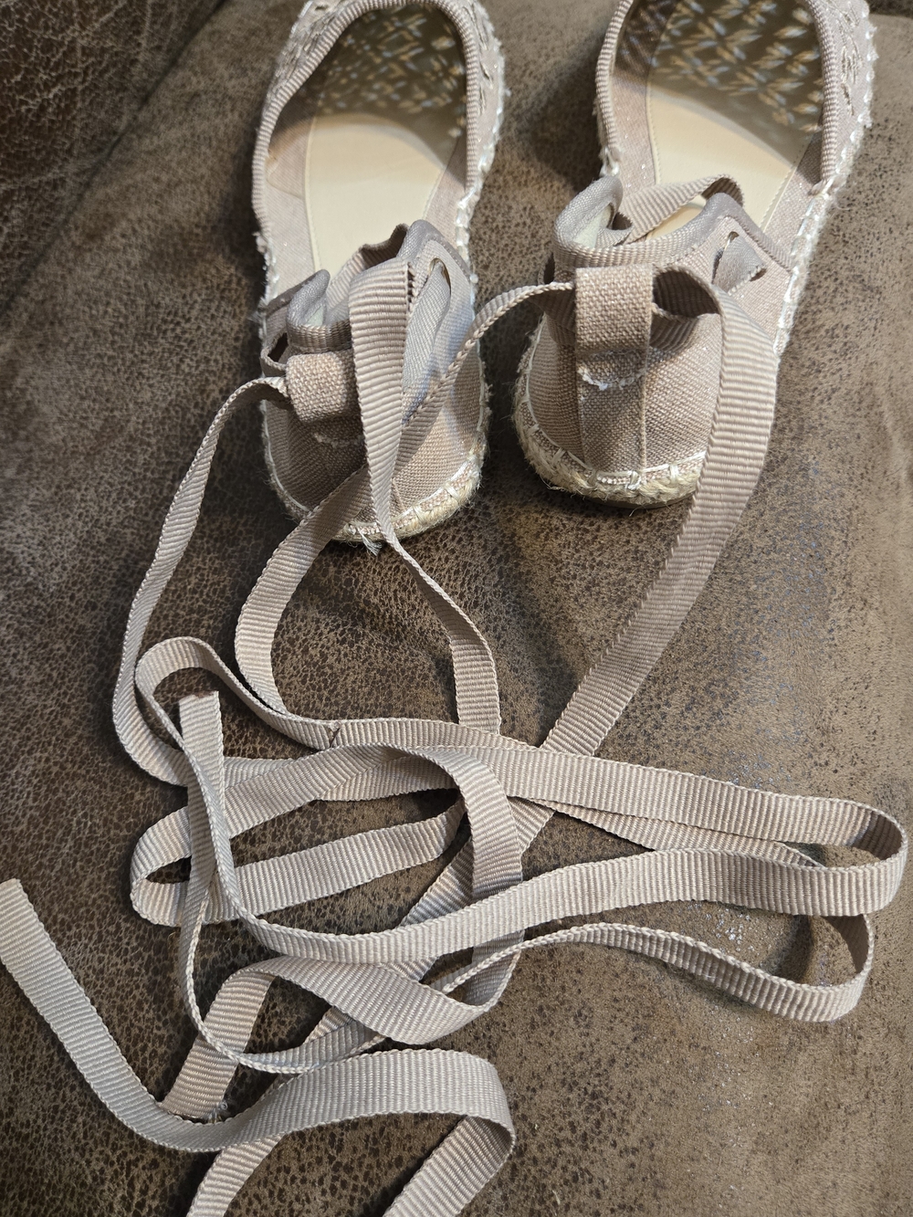 BF Betani Women’s Espadrille Wedge Sandals - Taupe Size 6.5 - Picture 4 of 16